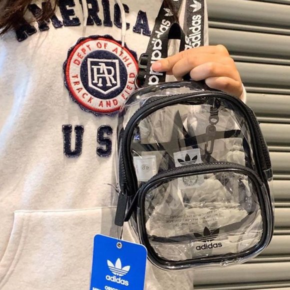 Adidas Transparent Mini Trefoil Backpack Black - Picture 10 of 16